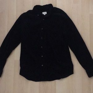Black Corduroy Button-Down